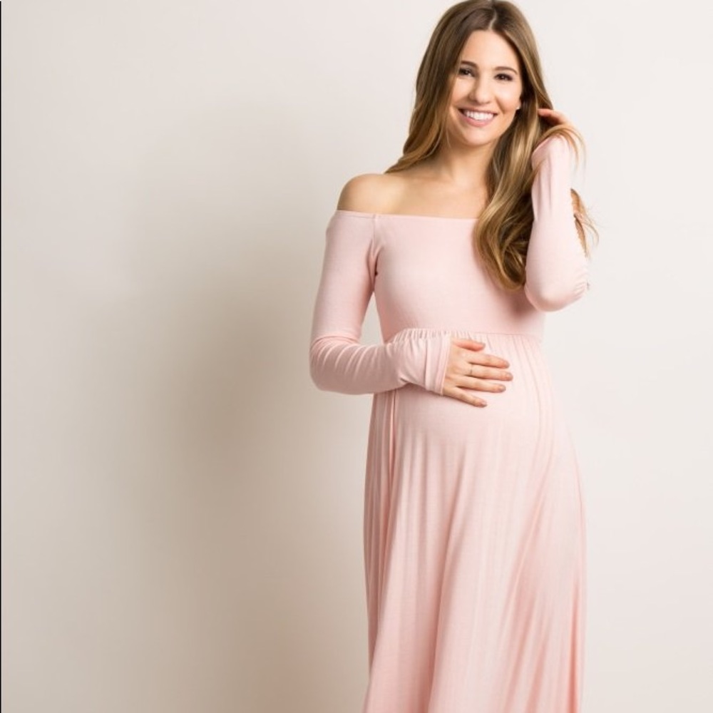 SOLD‼️ — Pinkblush Off Shoulder Maxi Dress